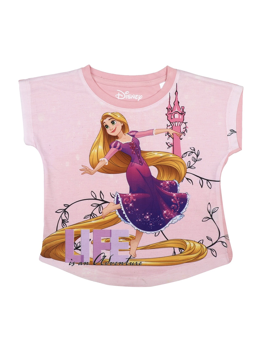 

Disney by Wear Your Mind Girls Pink Princess Printed Top