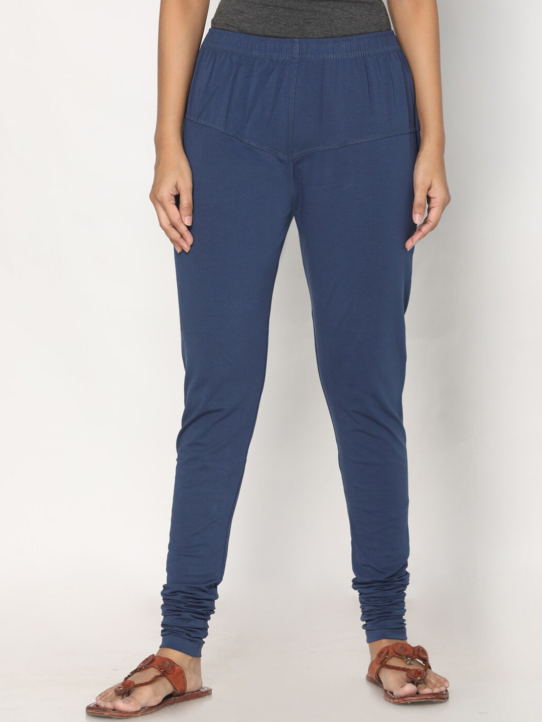 

TSG Bliss Women Navy Blue Solid Churidar-Length leggings