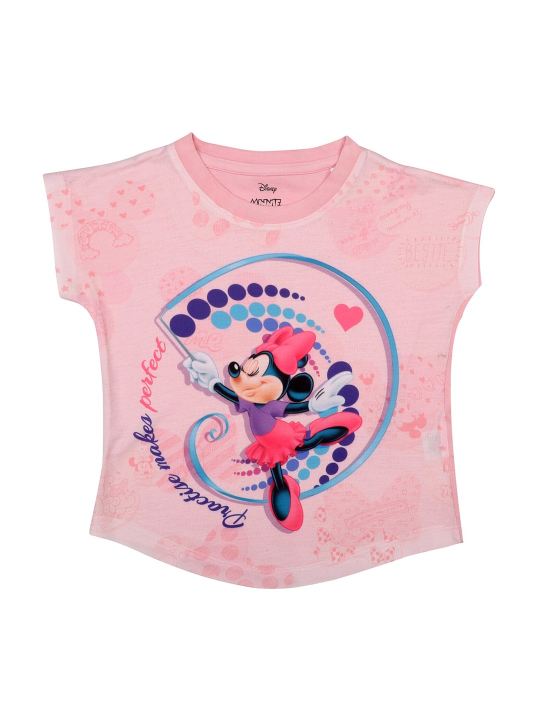Disney by Wear Your Mind Girls Pink Printed Top