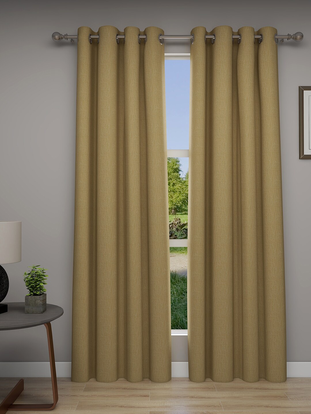 

GM Brown Printed Set of 2 Jacquard Door Curtains