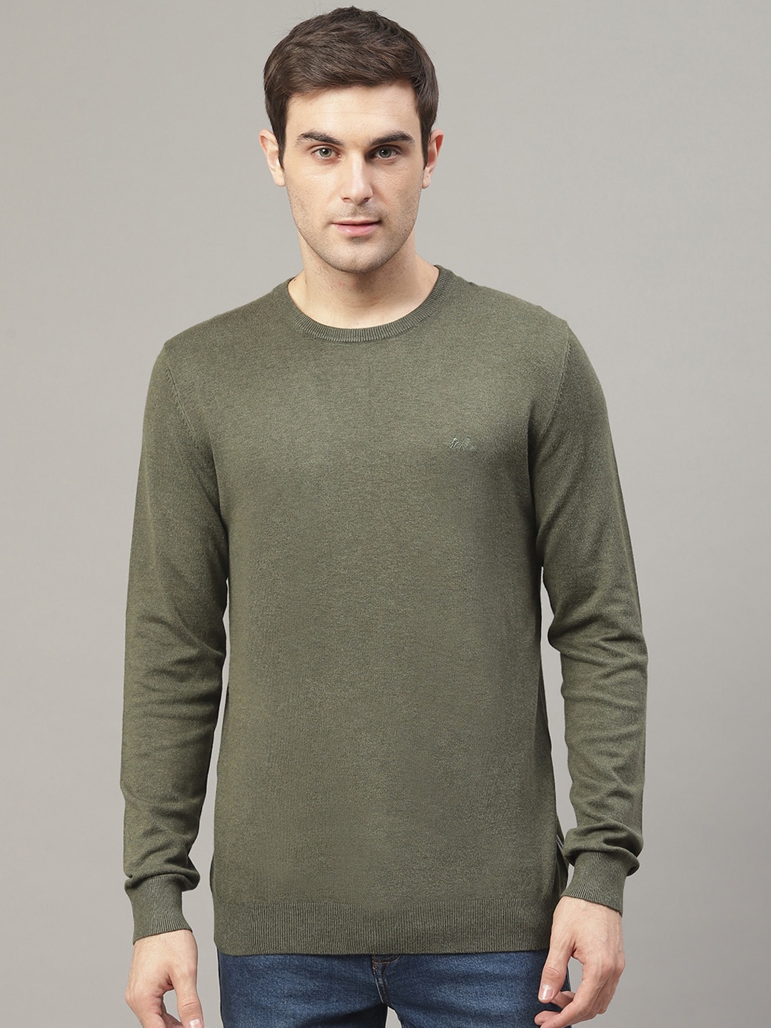 LINDBERGH Men Green Solid Pullover Sweater