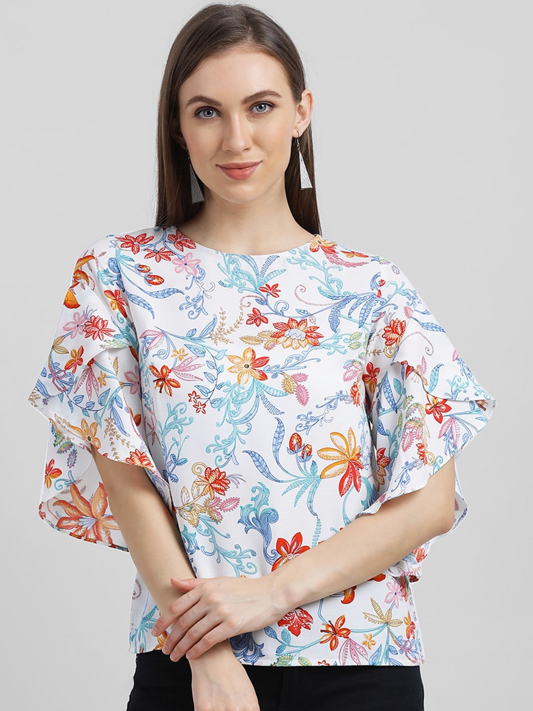 

Zink London Women White Printed Top