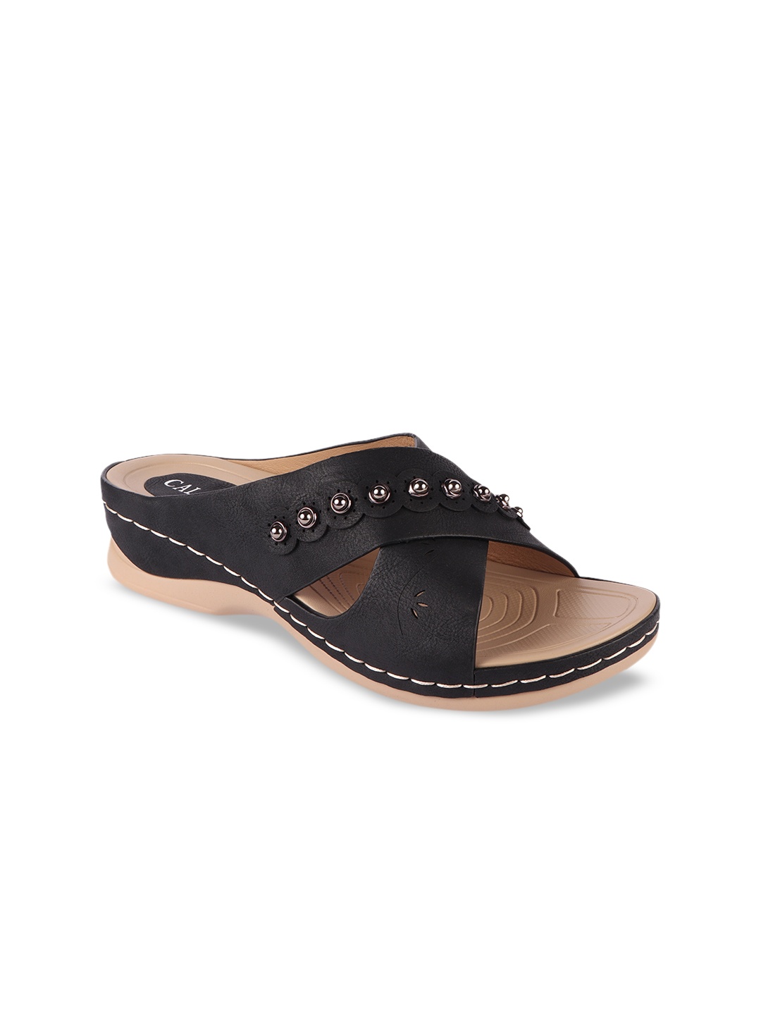 

CALZADO Women Black Embellished Wedges