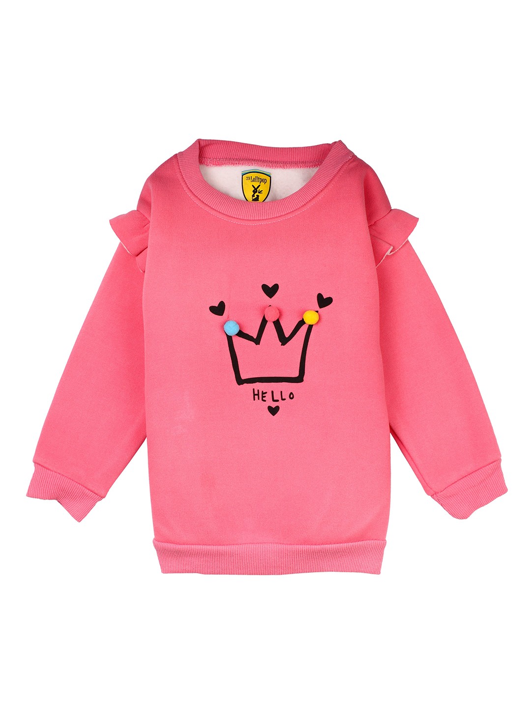 

Lil Lollipop Girls Pink Printed Sweatshirt