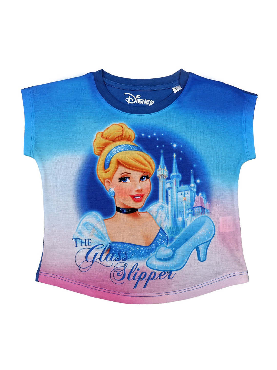 

Disney by Wear Your Mind Girls Blue Disney Princess Printed Top