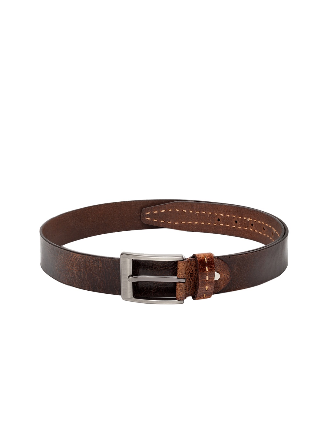 Teakwood Leathers Men Brown Textured Belt