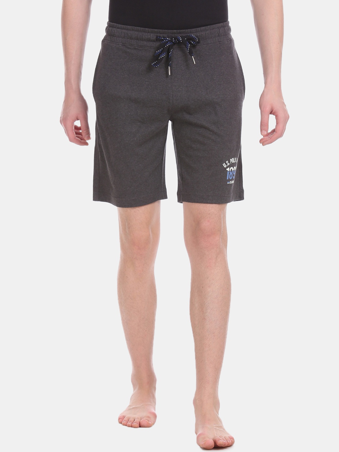 

U.S. Polo Assn. Men Charcoal Grey Solid Lounge Shorts I670-031-PL