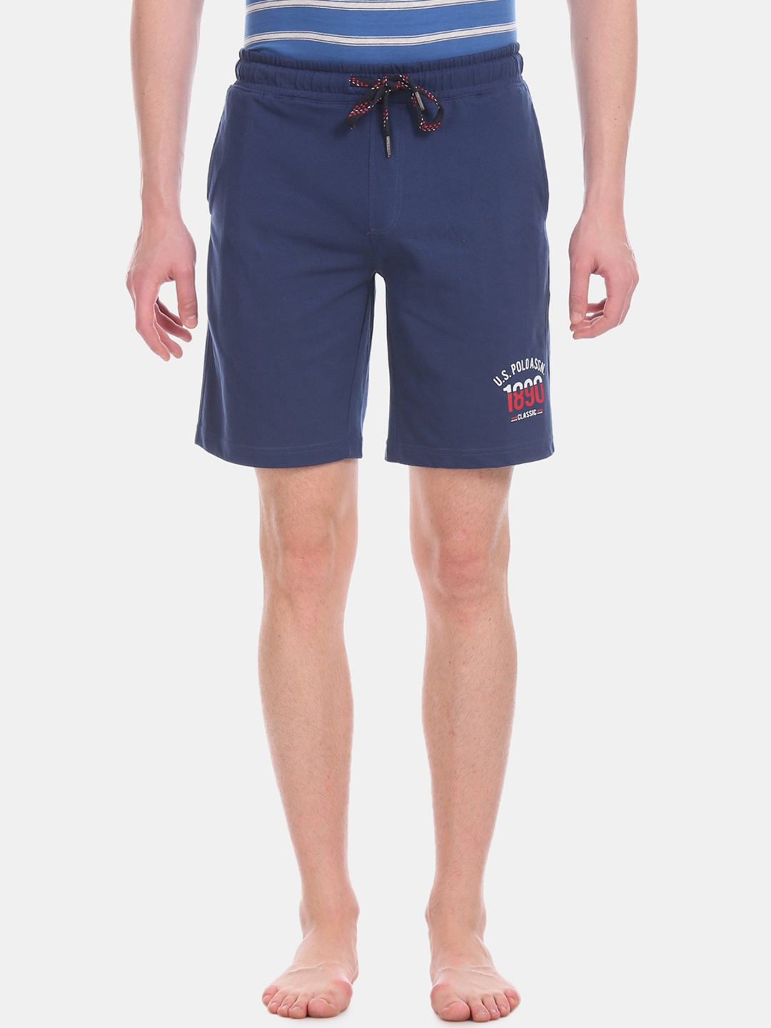 

U.S. Polo Assn. Men Blue Solid Lounge Shorts I670-008-PL