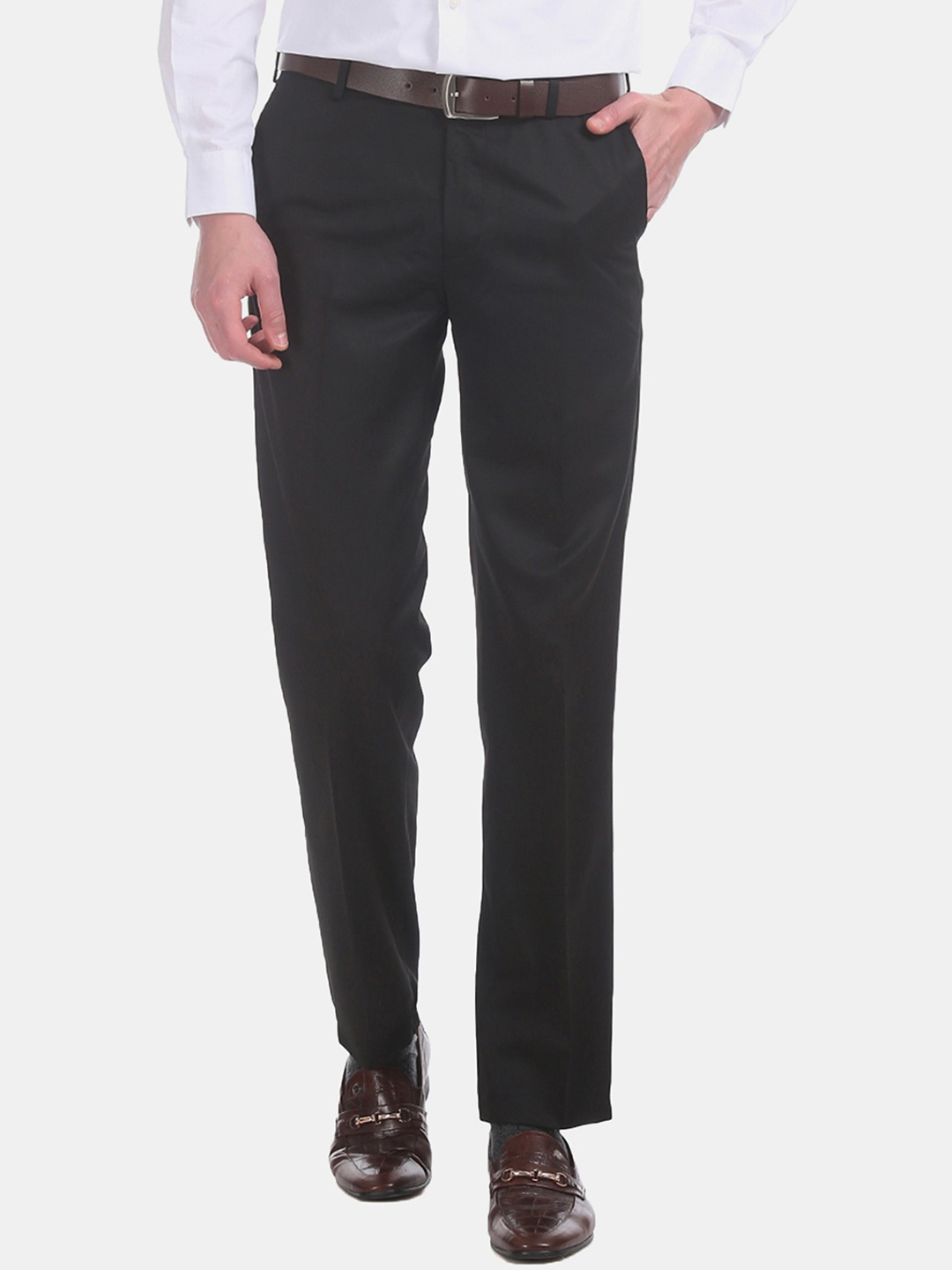 

Arrow Men Black Regular Fit Solid Formal Trousers