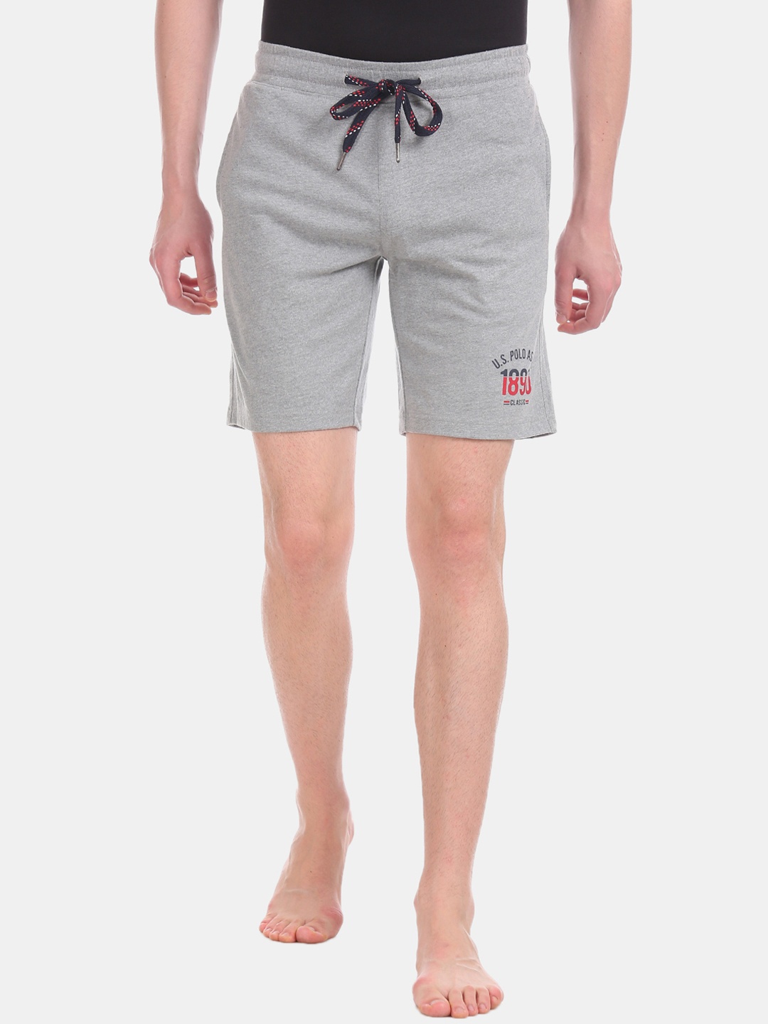 

U.S. Polo Assn. Men Grey Solid Lounge Shorts I670-003-PL