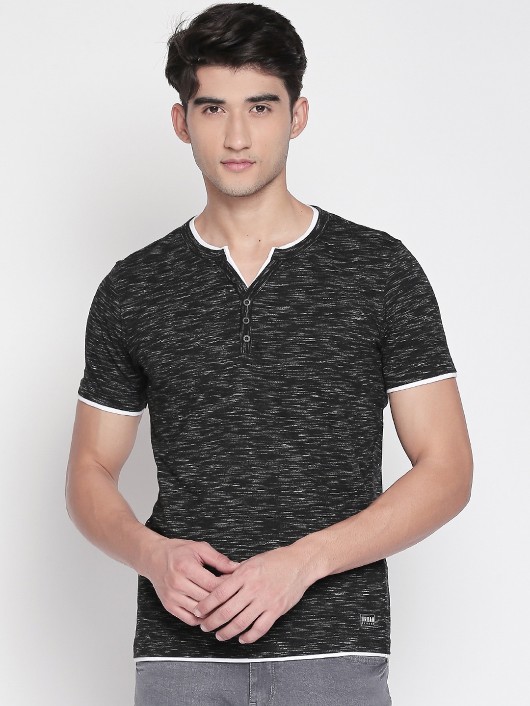 

Urban Ranger by pantaloons Men Black Printed Round Neck T-shirt