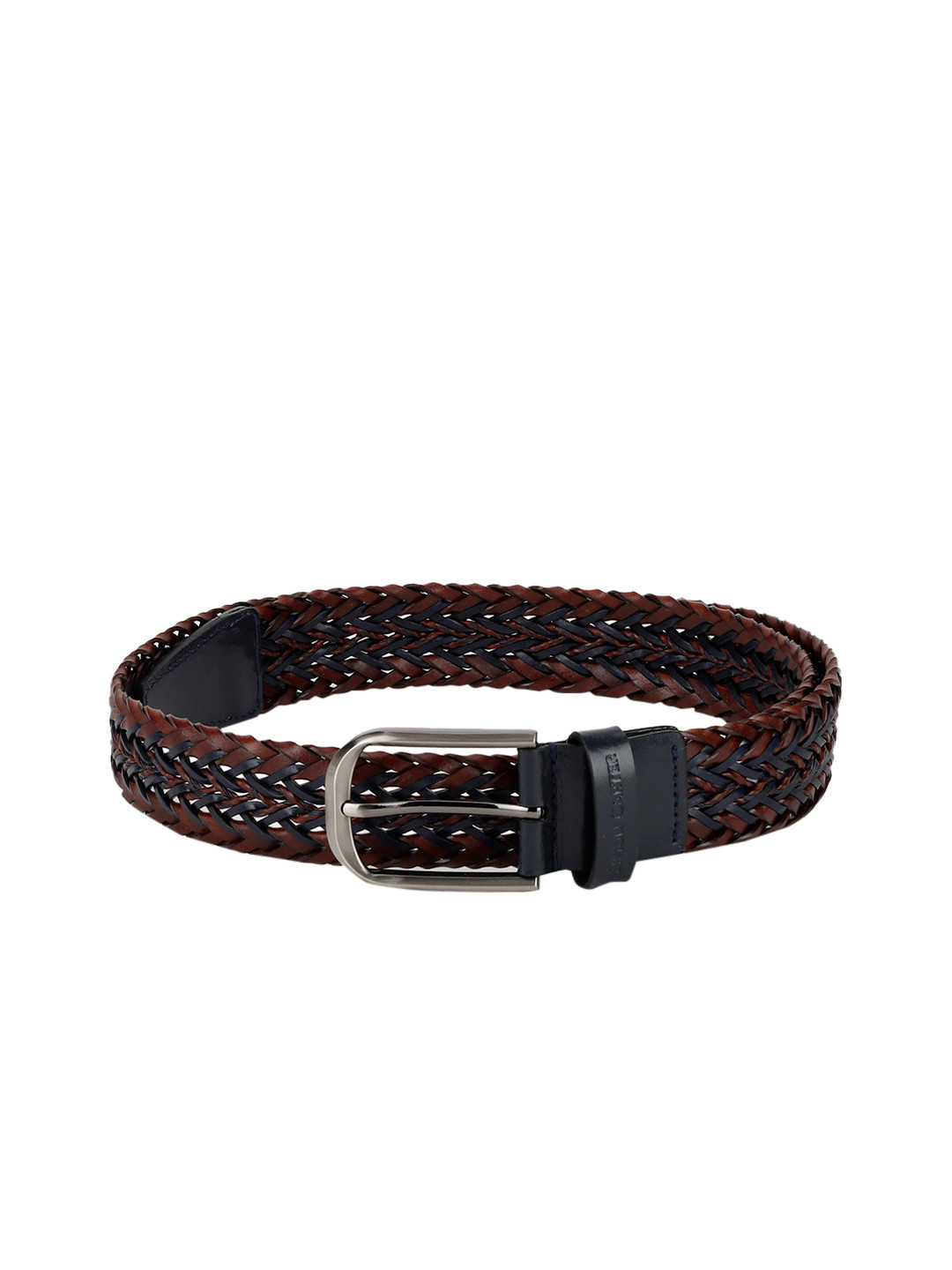 

SIMON CARTER LONDON Men Brown & Black Leather Braided Belt