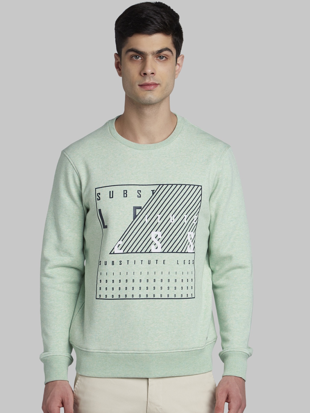 

Parx Men Green Printed Sweatshirt