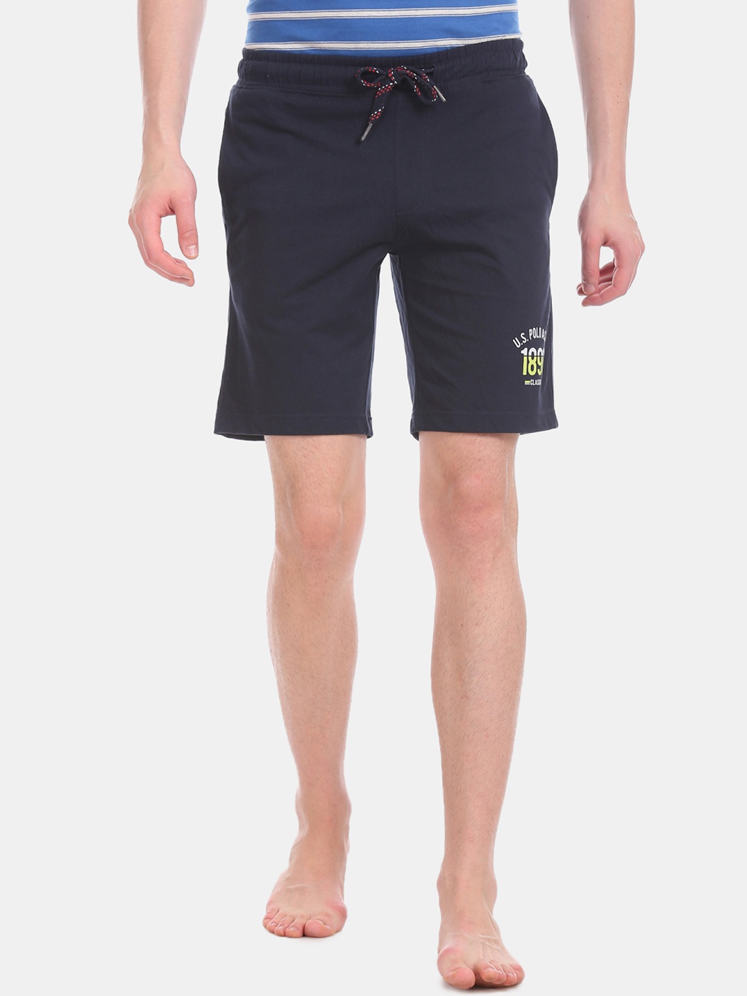 

U.S. Polo Assn. Men Blue Solid Lounge Shorts I670-195-PL
