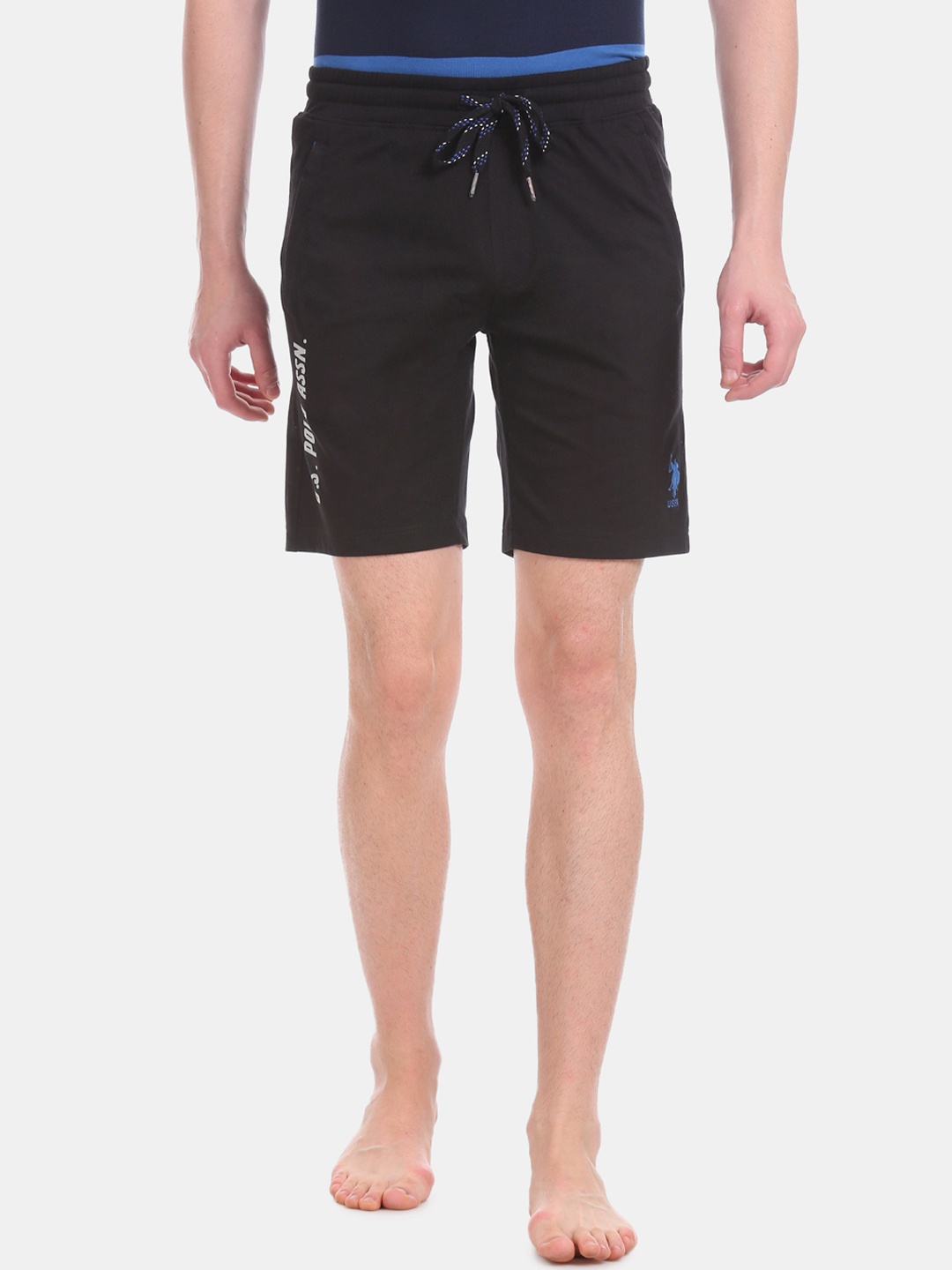 

U.S. Polo Assn. Men Black Solid Lounge Shorts