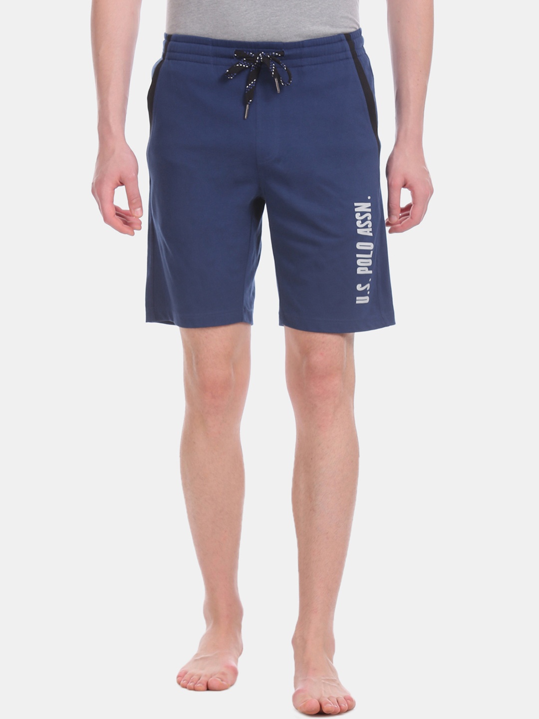 

U.S. Polo Assn. Men Navy Blue Solid Lounge Shorts