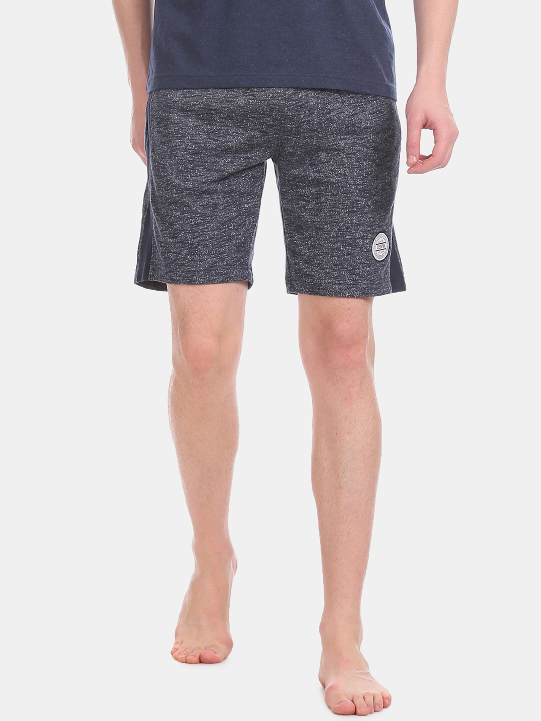 U.S. Polo Assn. Men Grey Solid Lounge Shorts I679-195-PL