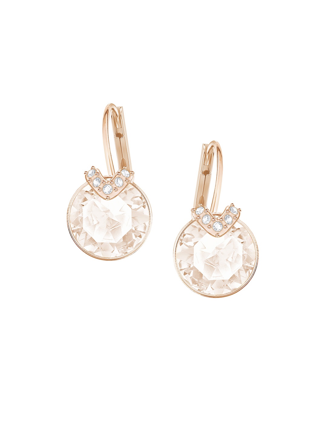 

SWAROVSKI Rose-Gold Plated Bella V Pierced Earrings, Pink