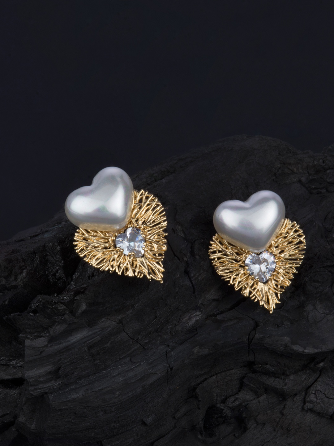 

E2O Gold-Plated Heart Shaped Studs