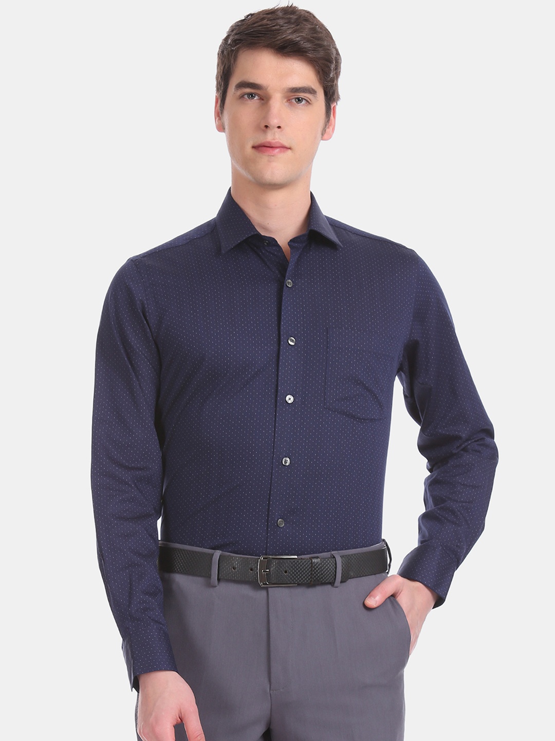 

Arrow Men Blue Regular Fit Printed Formal Shirt