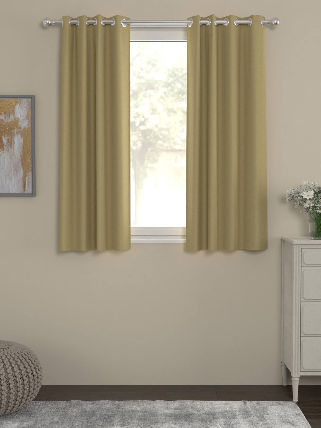 

ROSARA HOME Single Beige Window Curtain