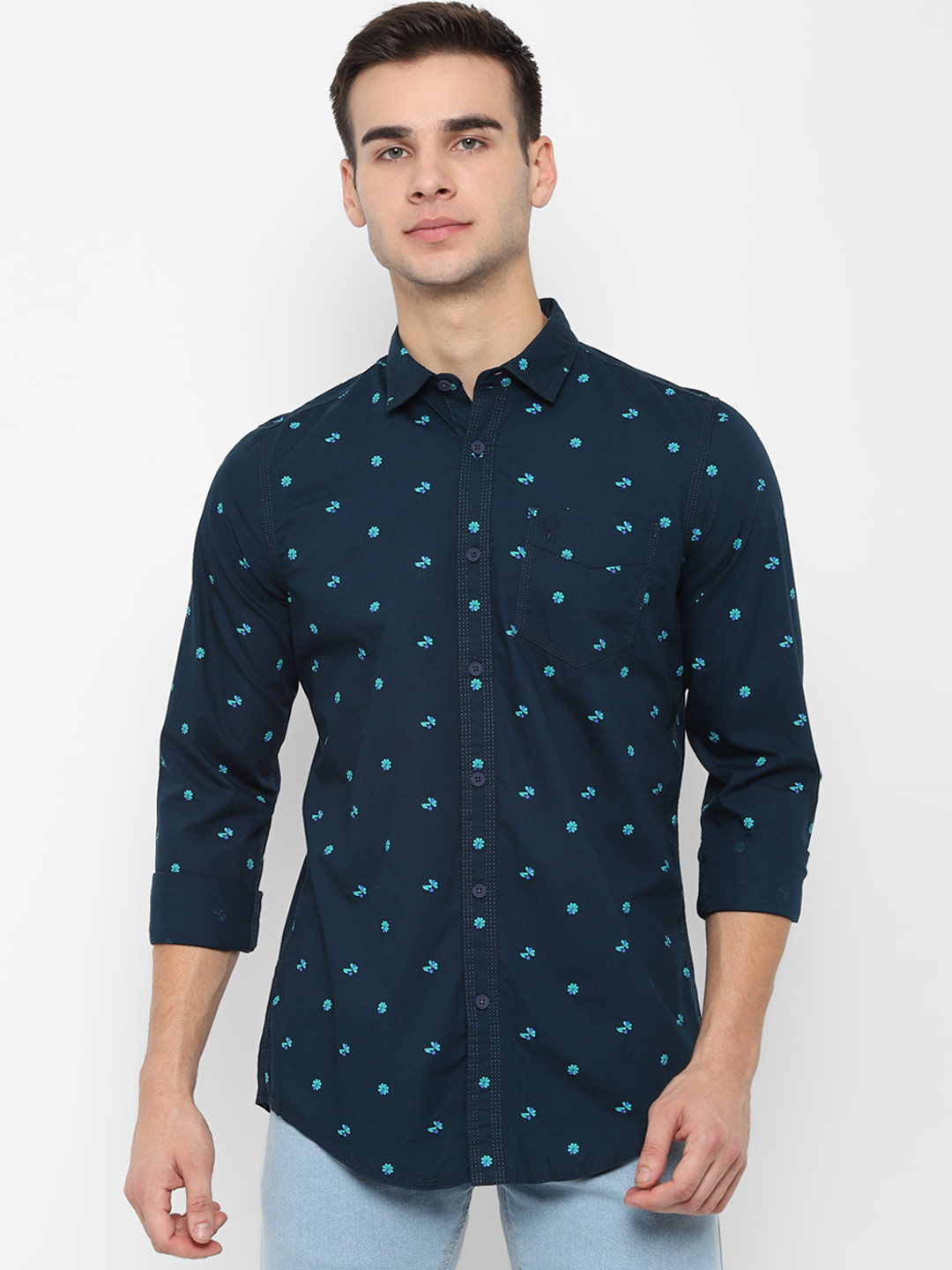 

Allen Solly Sport Men Green & Blue Regular Fit Printed Casual Shirt