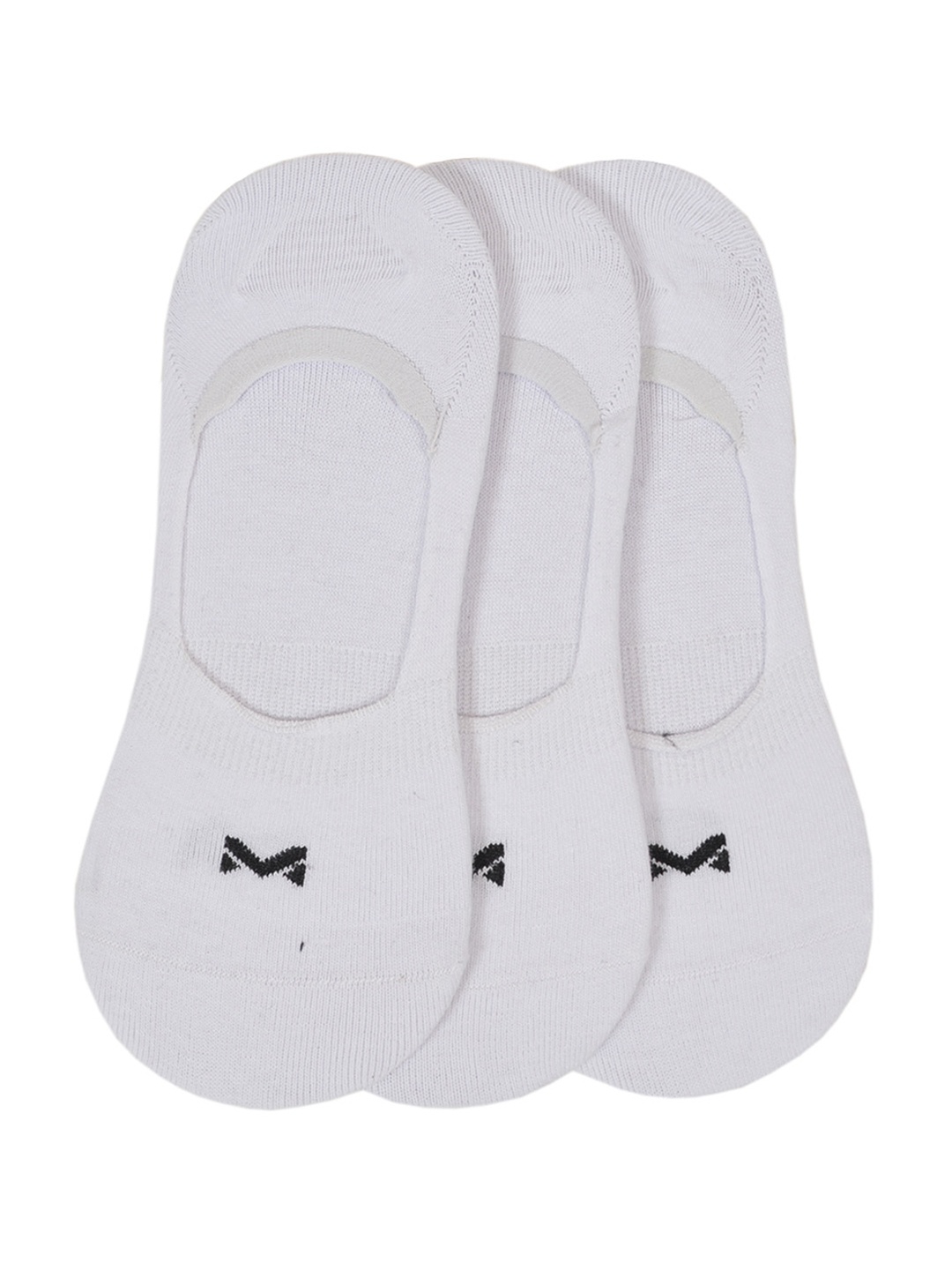 

MARC Men Pack of 3 White Solid No Show Cotton Shoe Liners