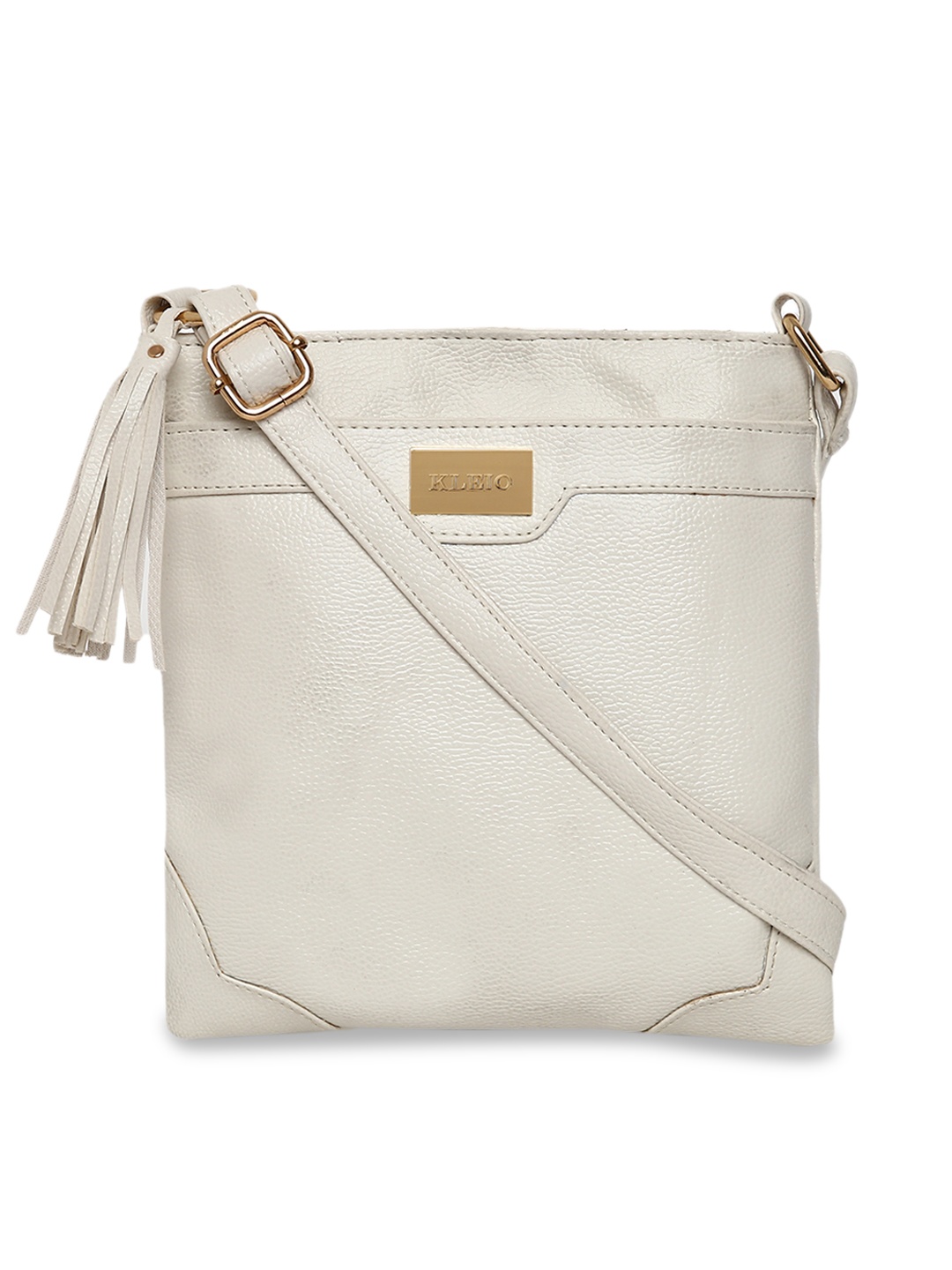 

KLEIO White Multi Compartment Sling Cross Body Bag
