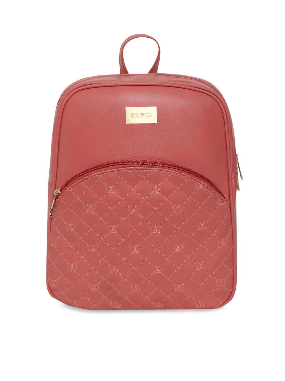 

KLEIO Women Vegan PU Quilted Backpack, Pink