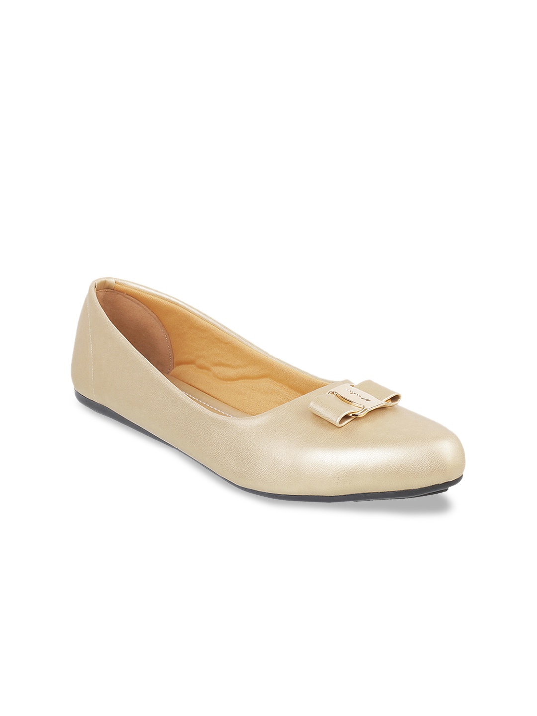 

WALKWAY by Metro Women Gold-Toned Embellished Ballerinas