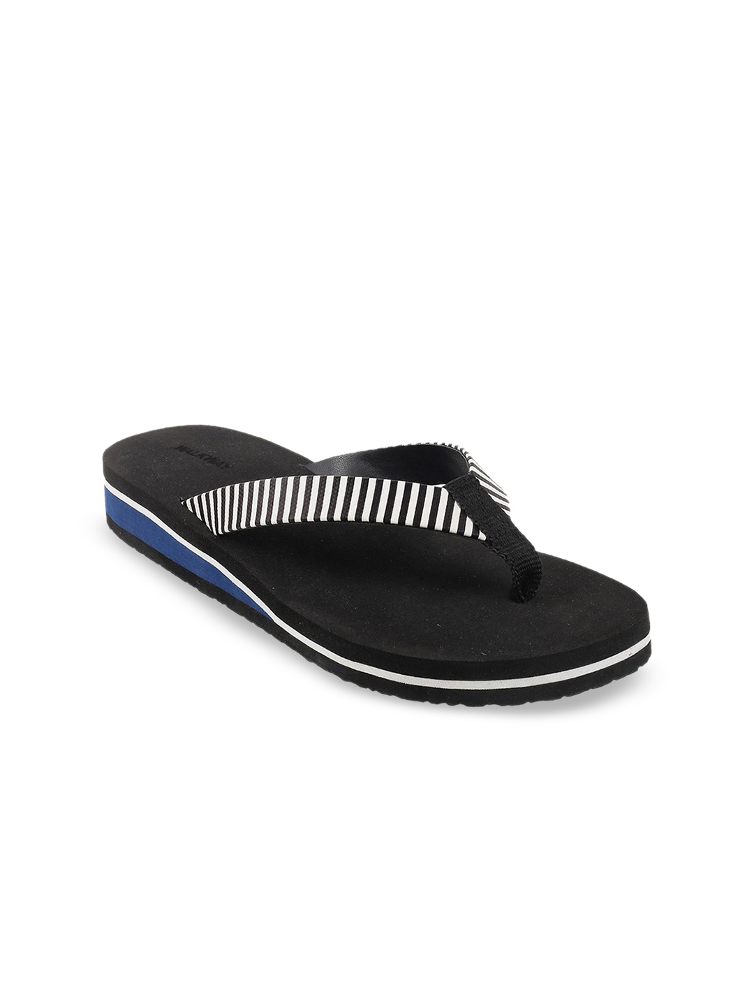

WALKWAY by Metro Women Black Striped Thong Flip-Flops