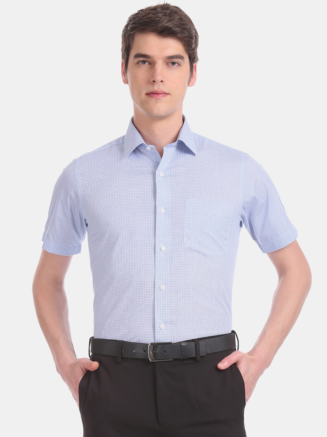 

Arrow Men Blue Regular Fit Printed Formal Shirt