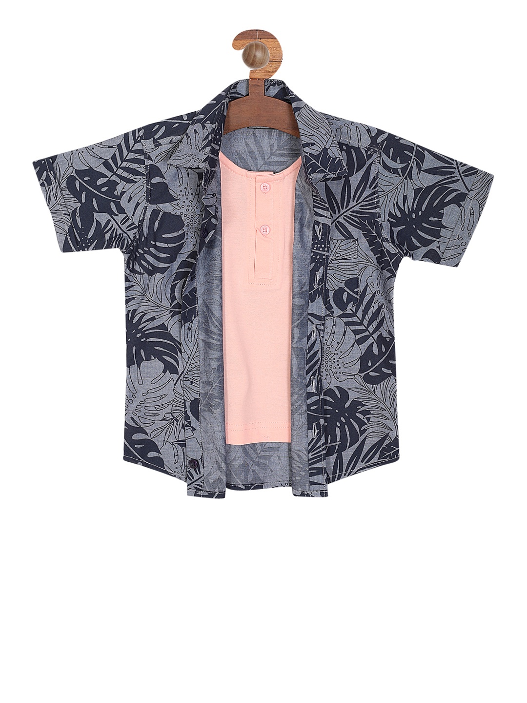 

RIKIDOOS Boys Blue Regular Fit Printed Casual Shirt