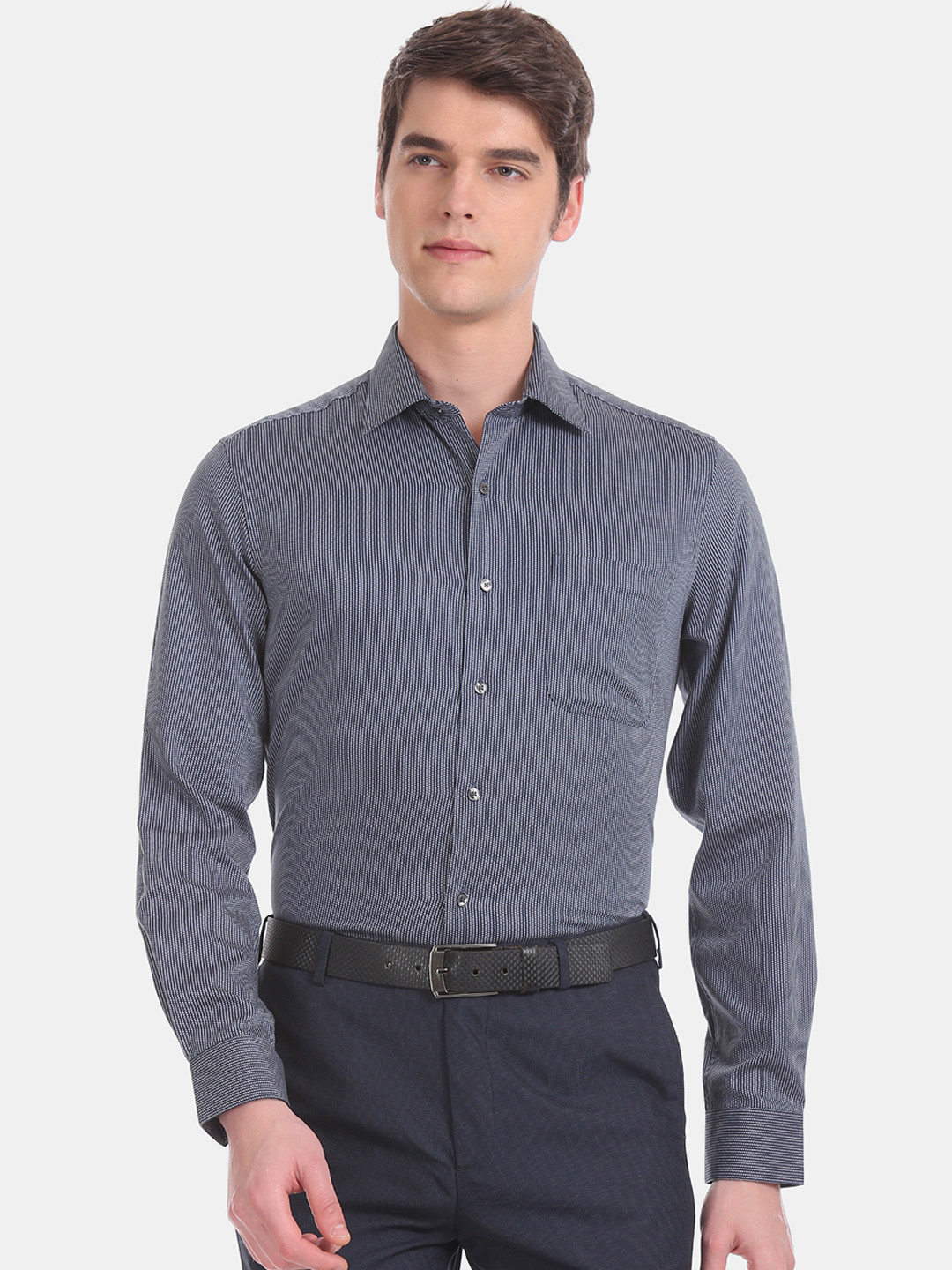 

Arrow Men Blue Slim Fit Printed Formal Shirt