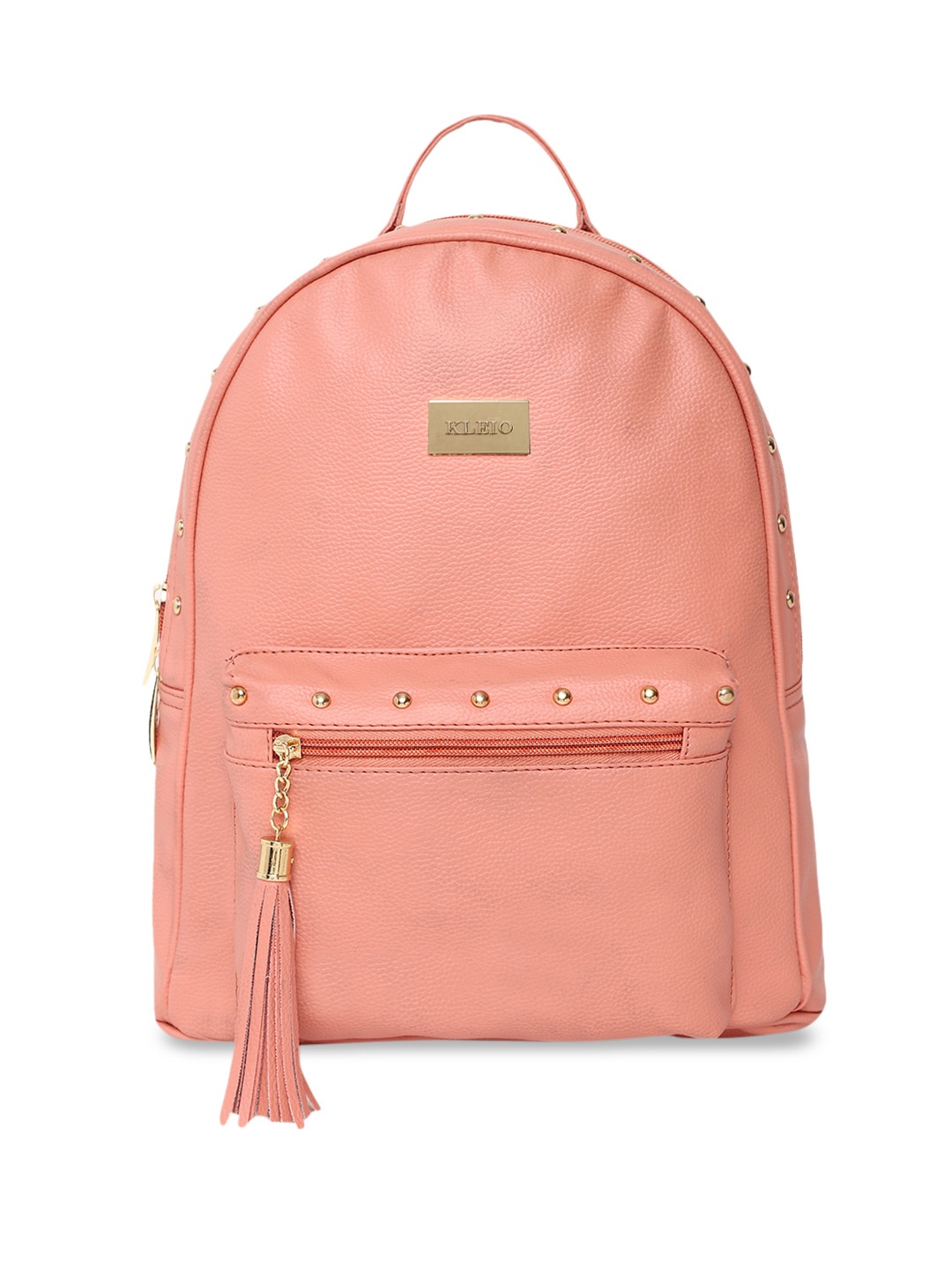 

KLEIO Vegan Woman Studded Backpack, Peach