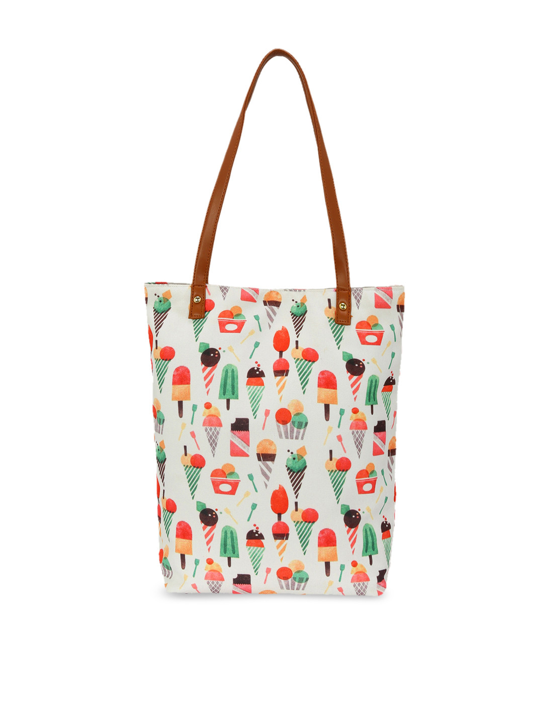 

KLEIO White & Red Printed Tote Bag