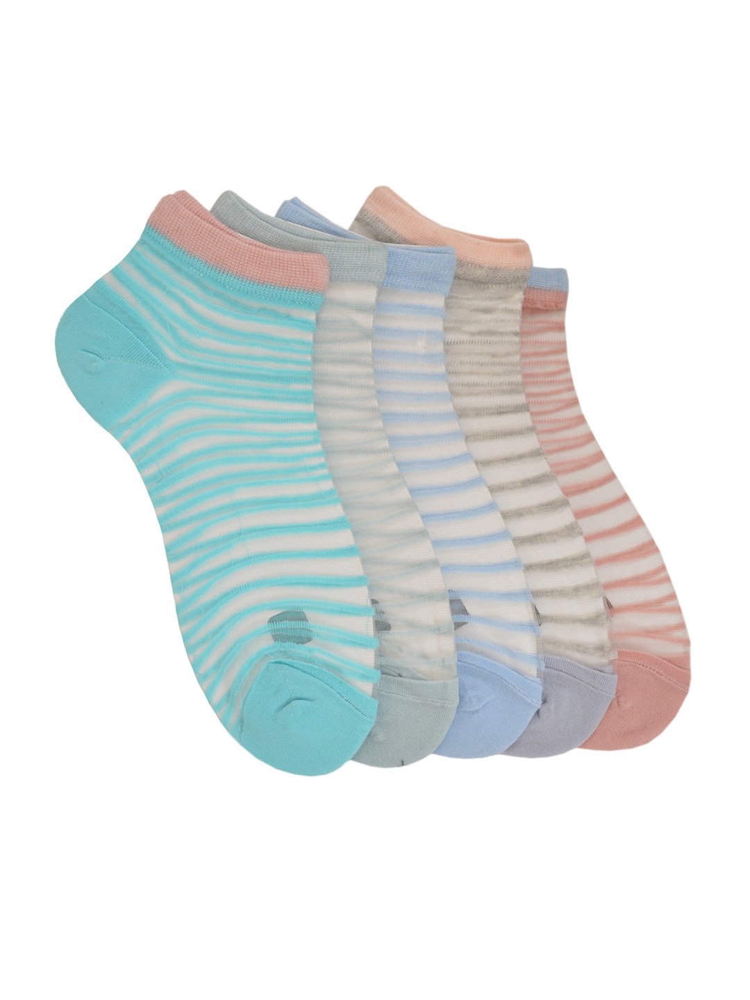 

MARC Women Pack of 5 Assorted Ankle-Length Net Socks