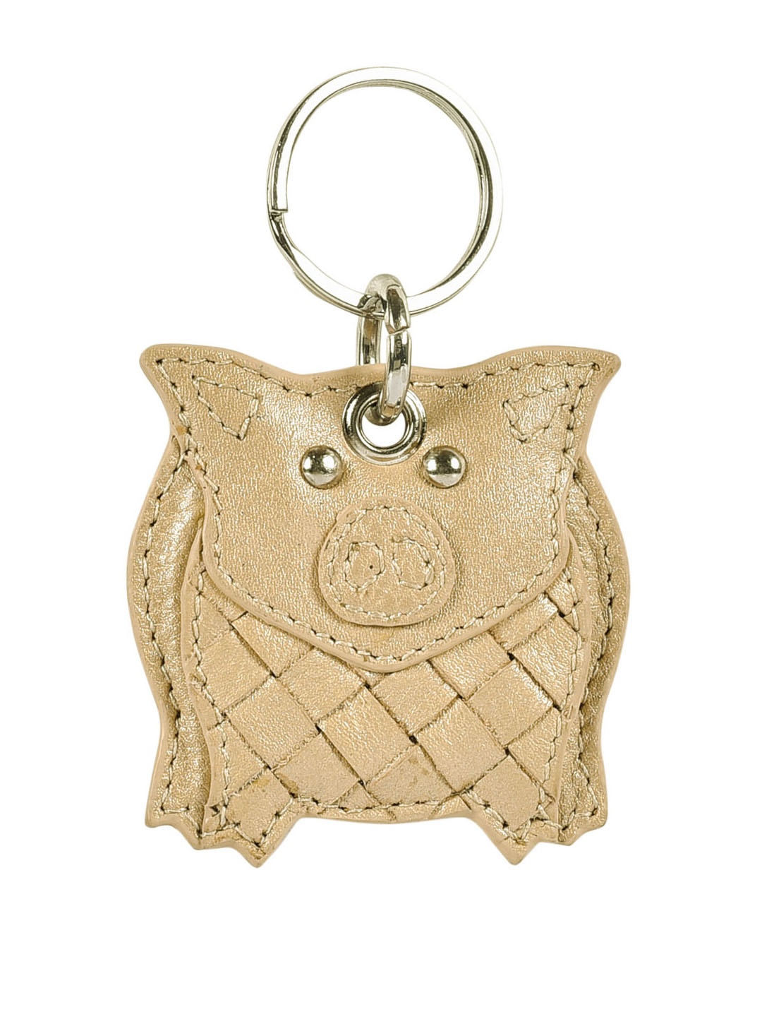 

Eske Unisex Gold-Toned Woven Design Genuine Leather Ted Key Chain