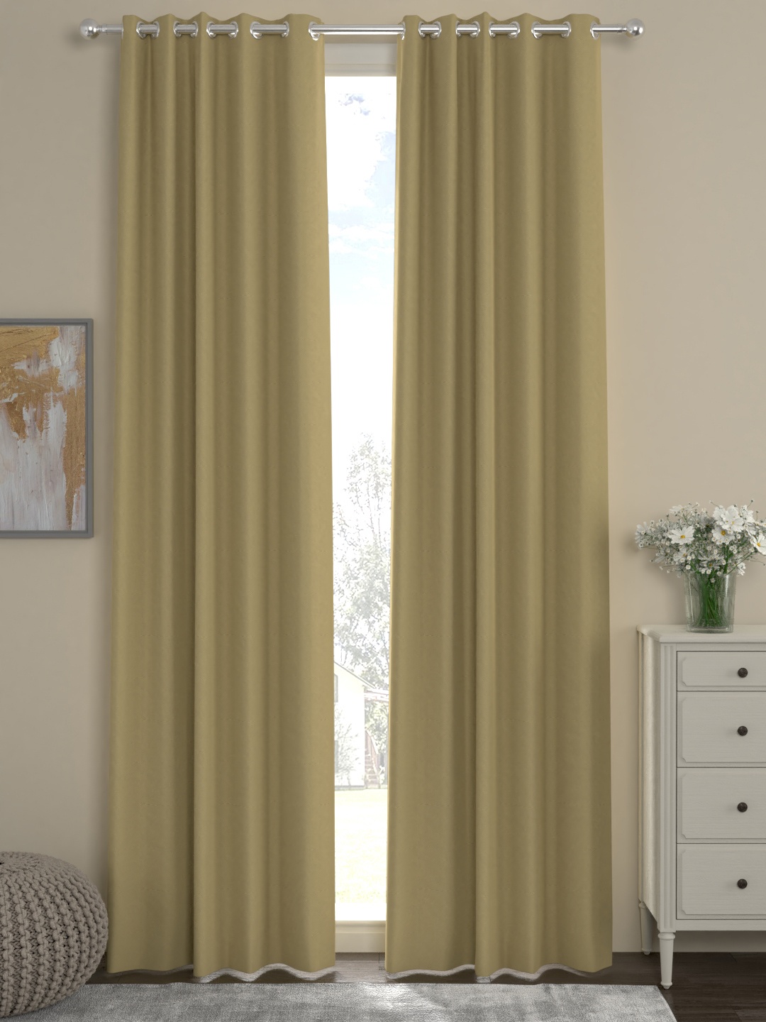 

ROSARA HOME Set of 2 Beige Door Curtains