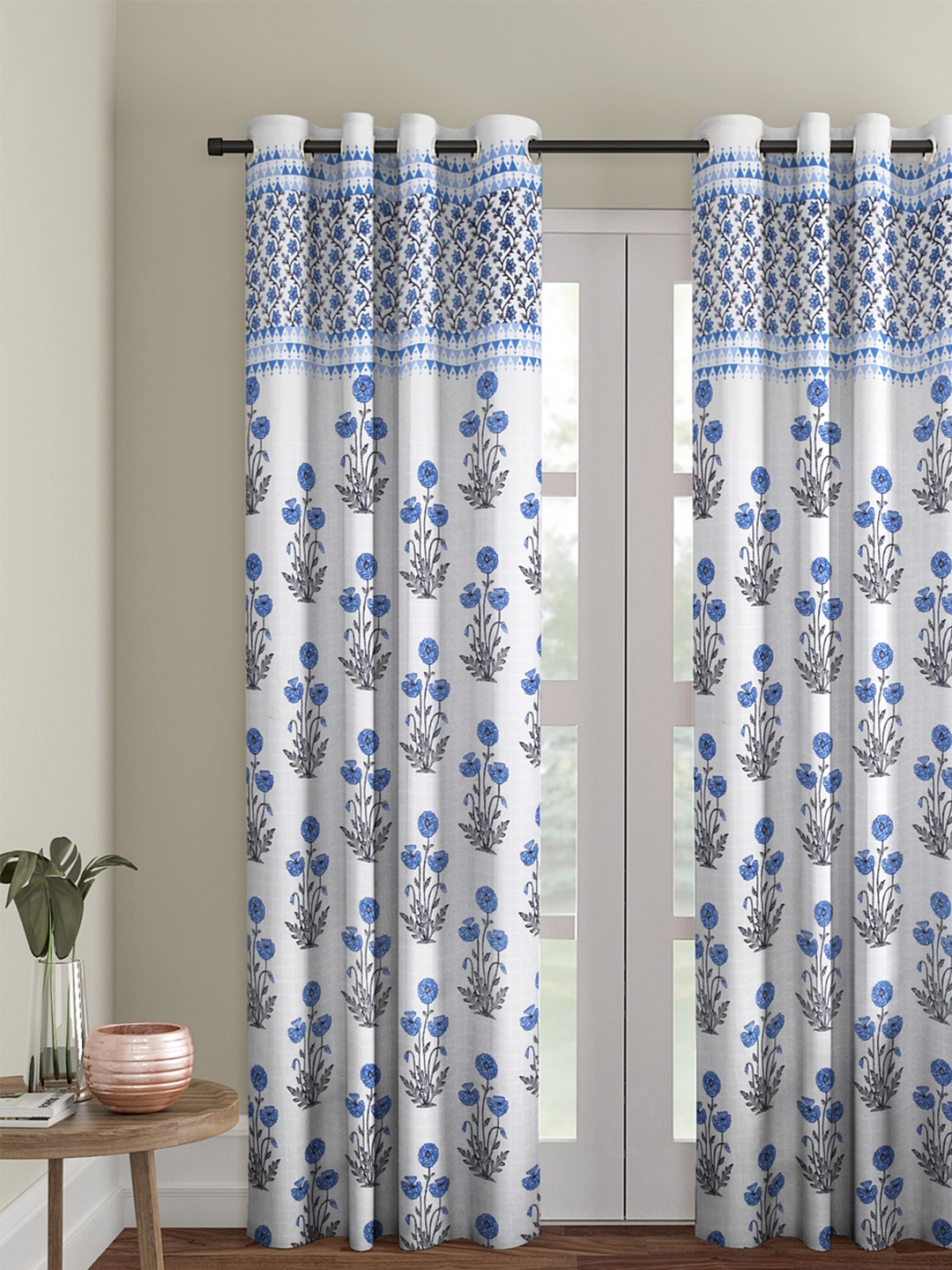 

Rajasthan Decor White Single Long Door Curtain