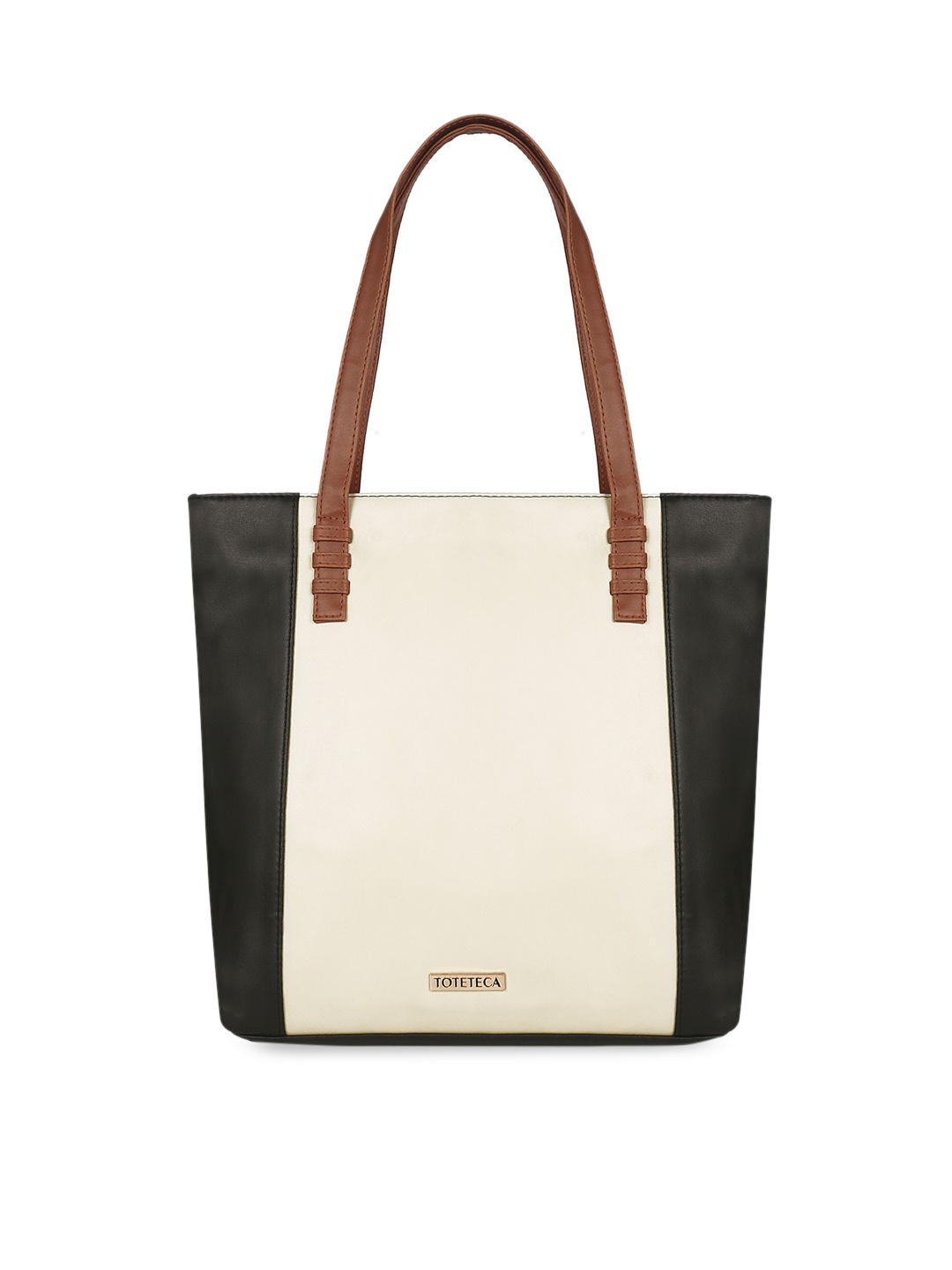 

Toteteca White & Black Colourblocked Shoulder Bag