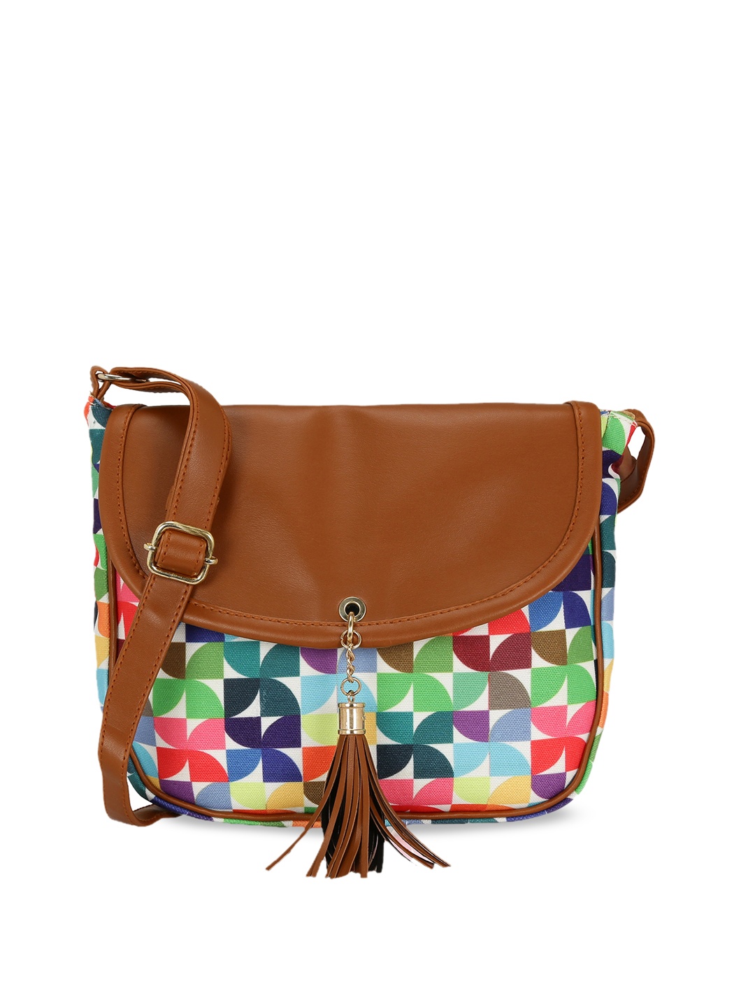 

KLEIO Multicoloured Printed Sling Bag, Multi