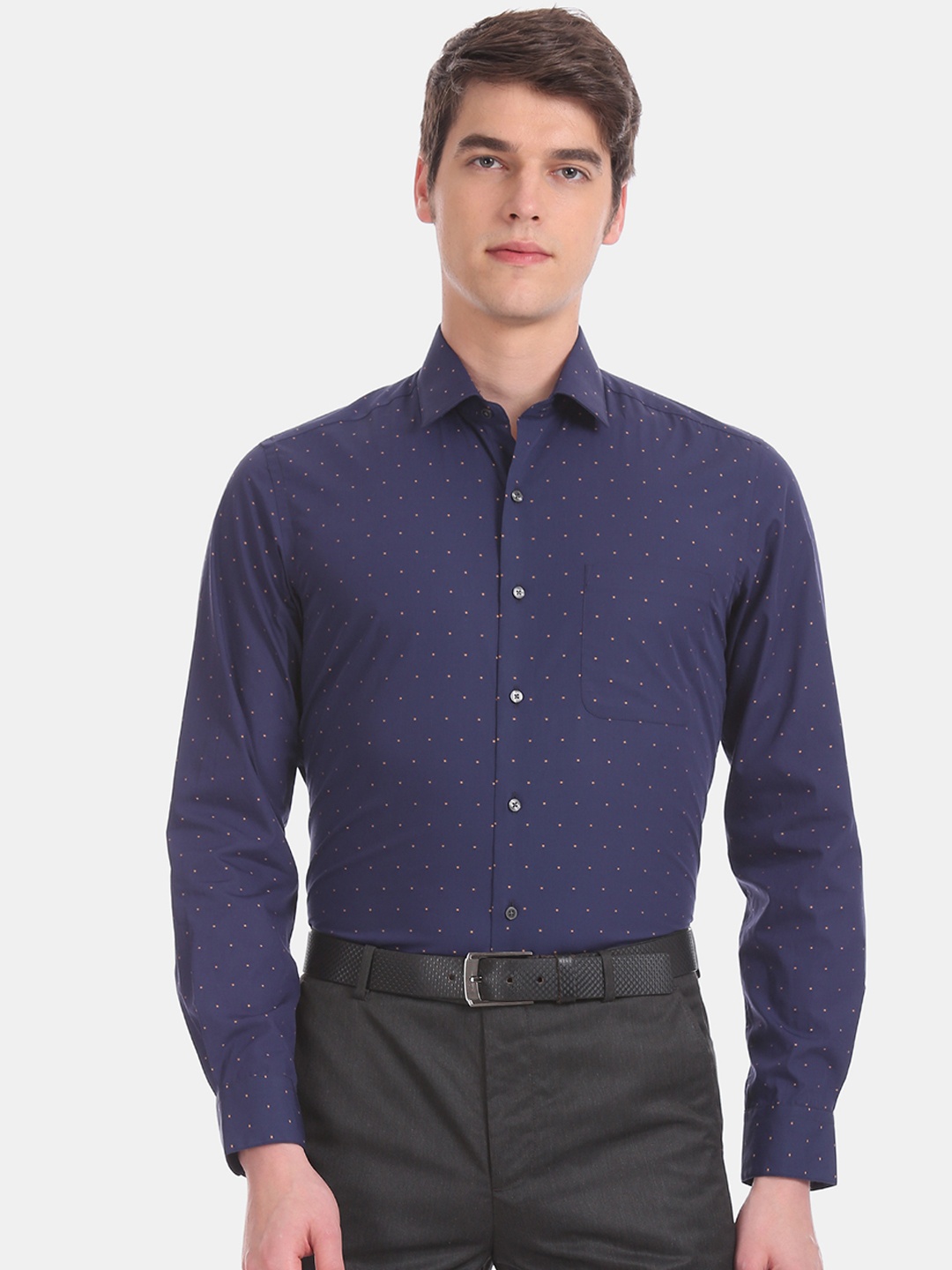 

Arrow Men Blue Slim Fit Printed Formal Shirt