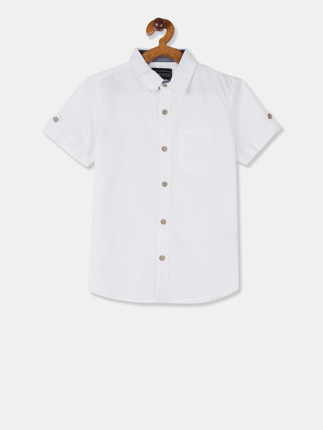 

Cherokee Boys White Regular Fit Solid Casual Shirt