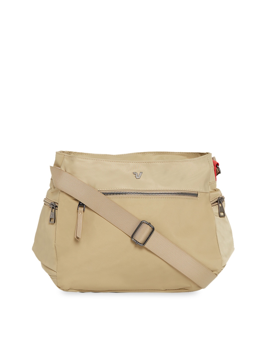 

RONCATO BLOOM Cream Color Nylon Material Soft Medium Shoulder Bag