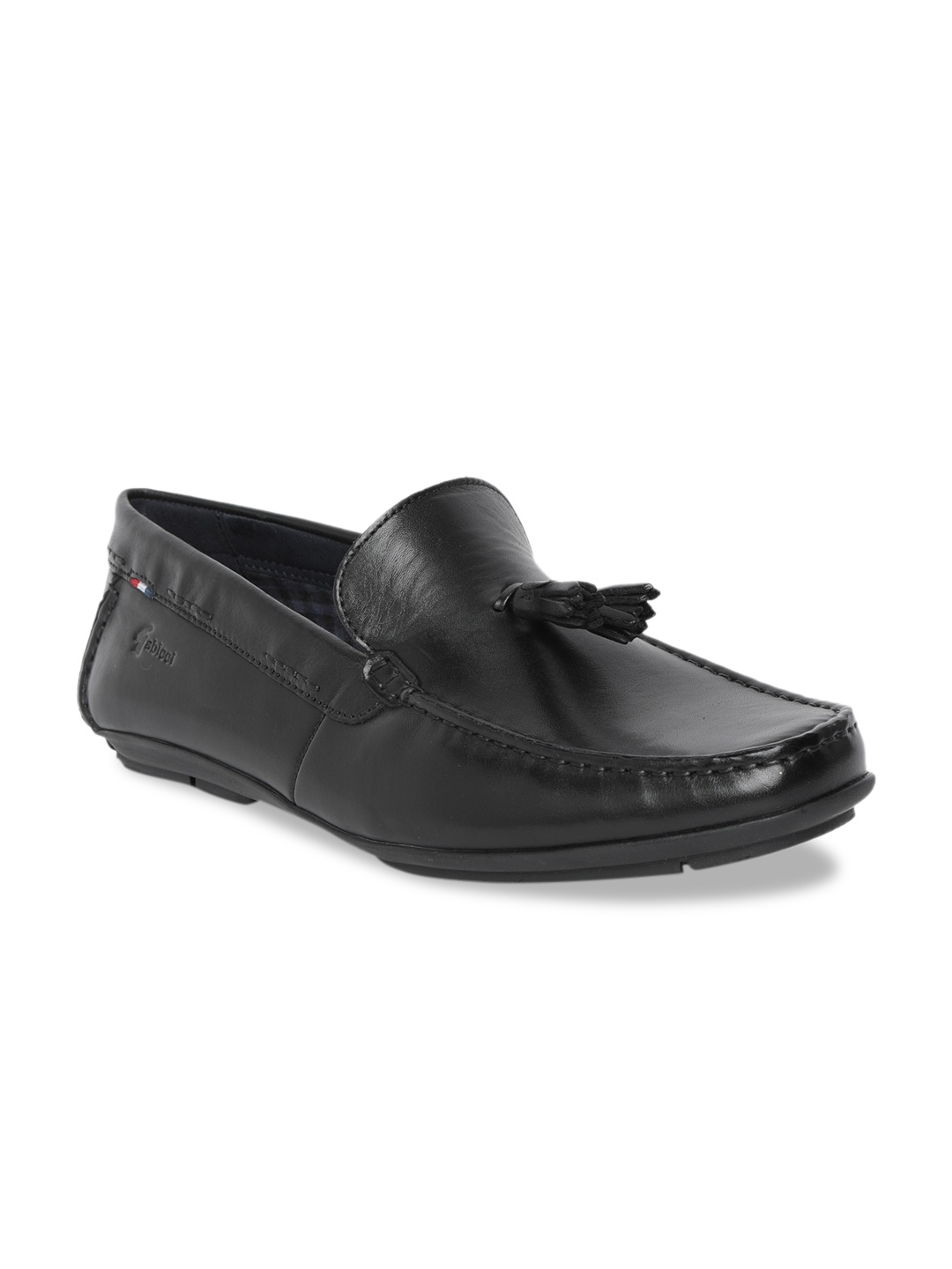 

GABICCI Men Black Leather Solid Loafers