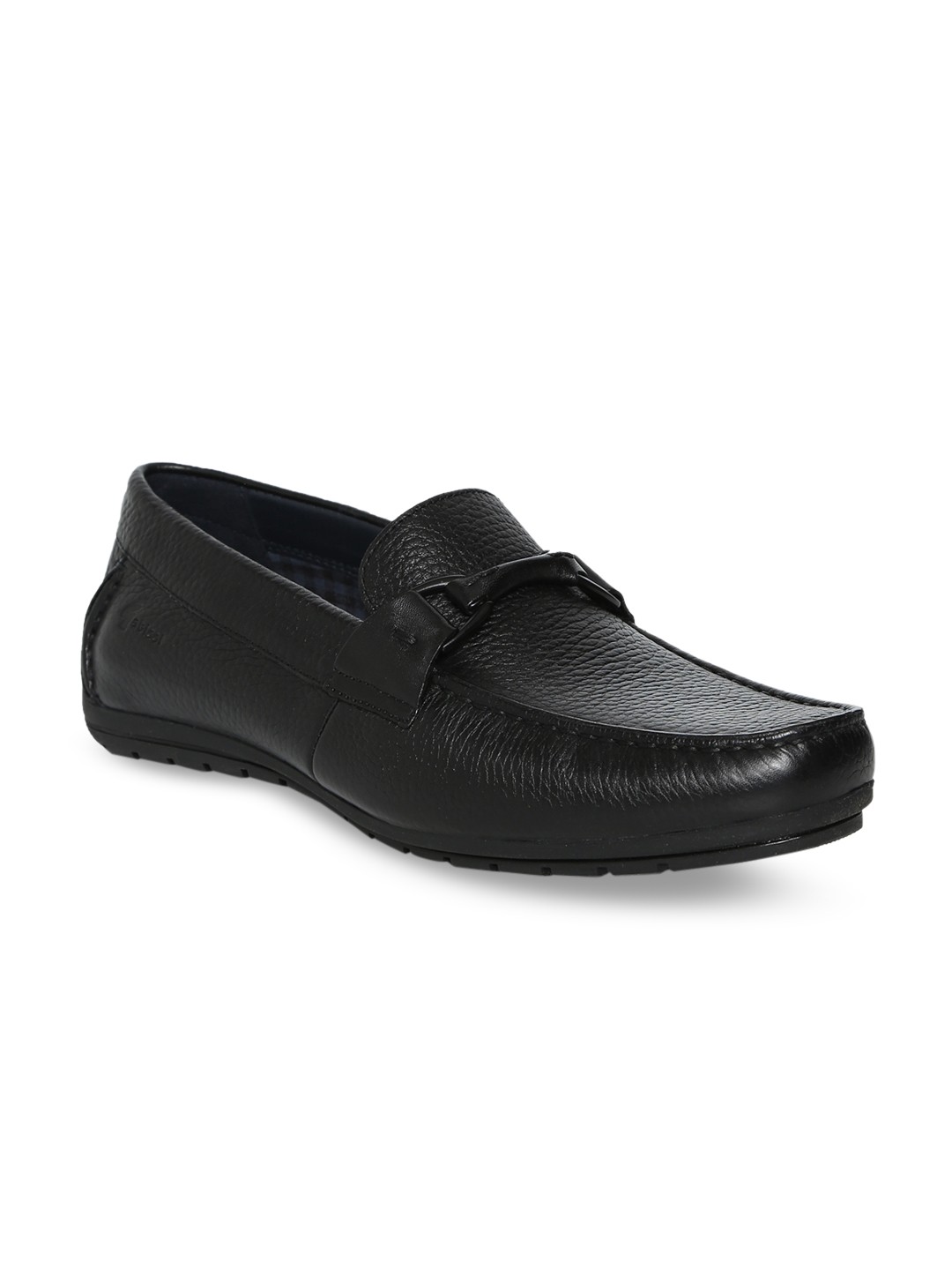 

GABICCI Men Black Leather Solid Loafers