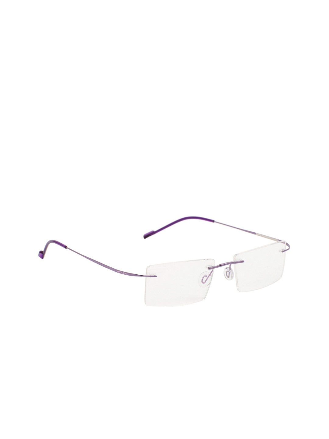 

ROYAL SON Unisex Purple Solid Rimless Rectangle Frames