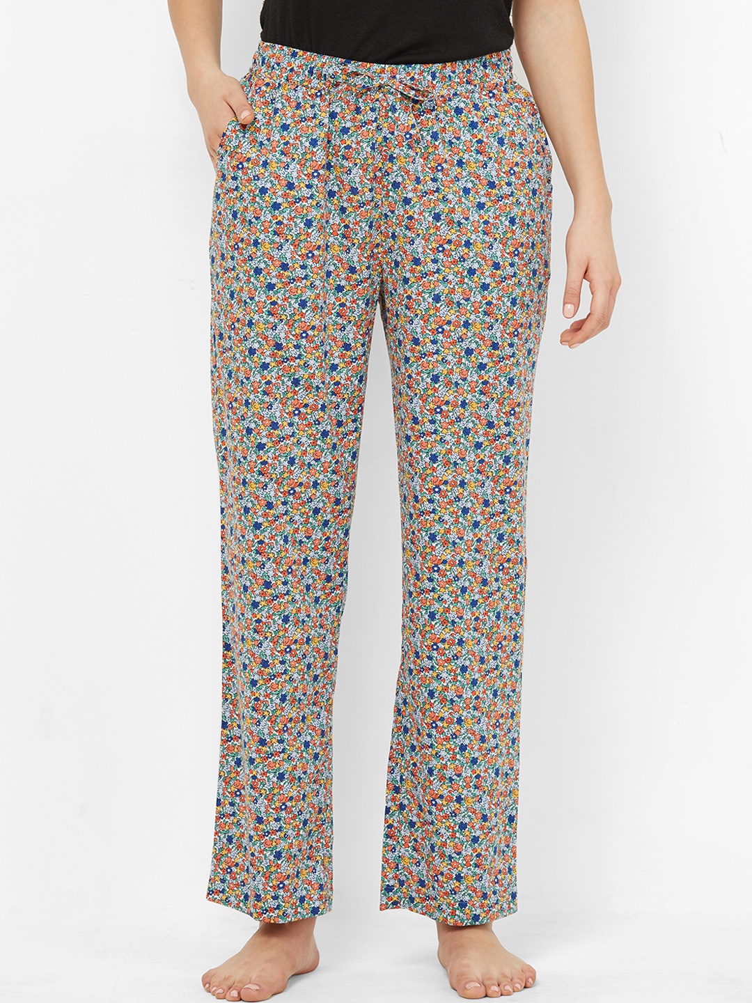 

Mystere Paris Women Multicoloured Relaxed Fit Printed Lounge Pants, Multi