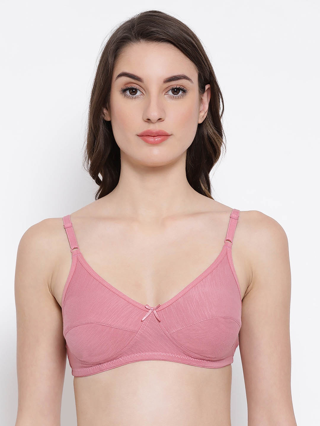 

Clovia Pink Solid Non-Wired Non Padded Everyday Bra BR0227H223